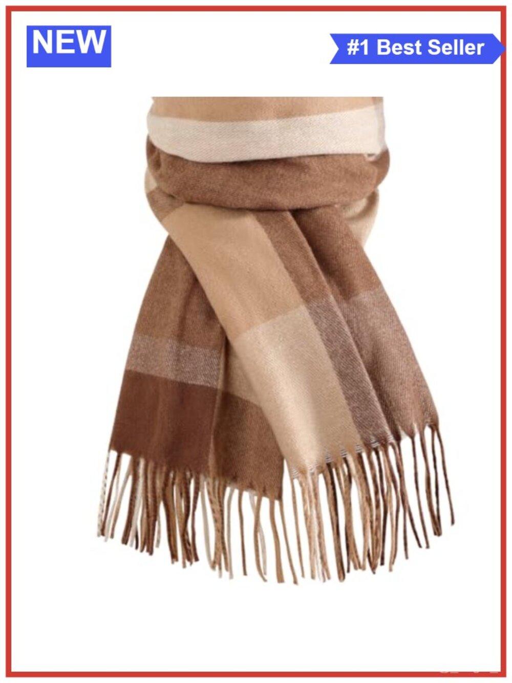 Womens Plaid Blanket Scarf Tassel Pashmina Shawl Winter Wrap
